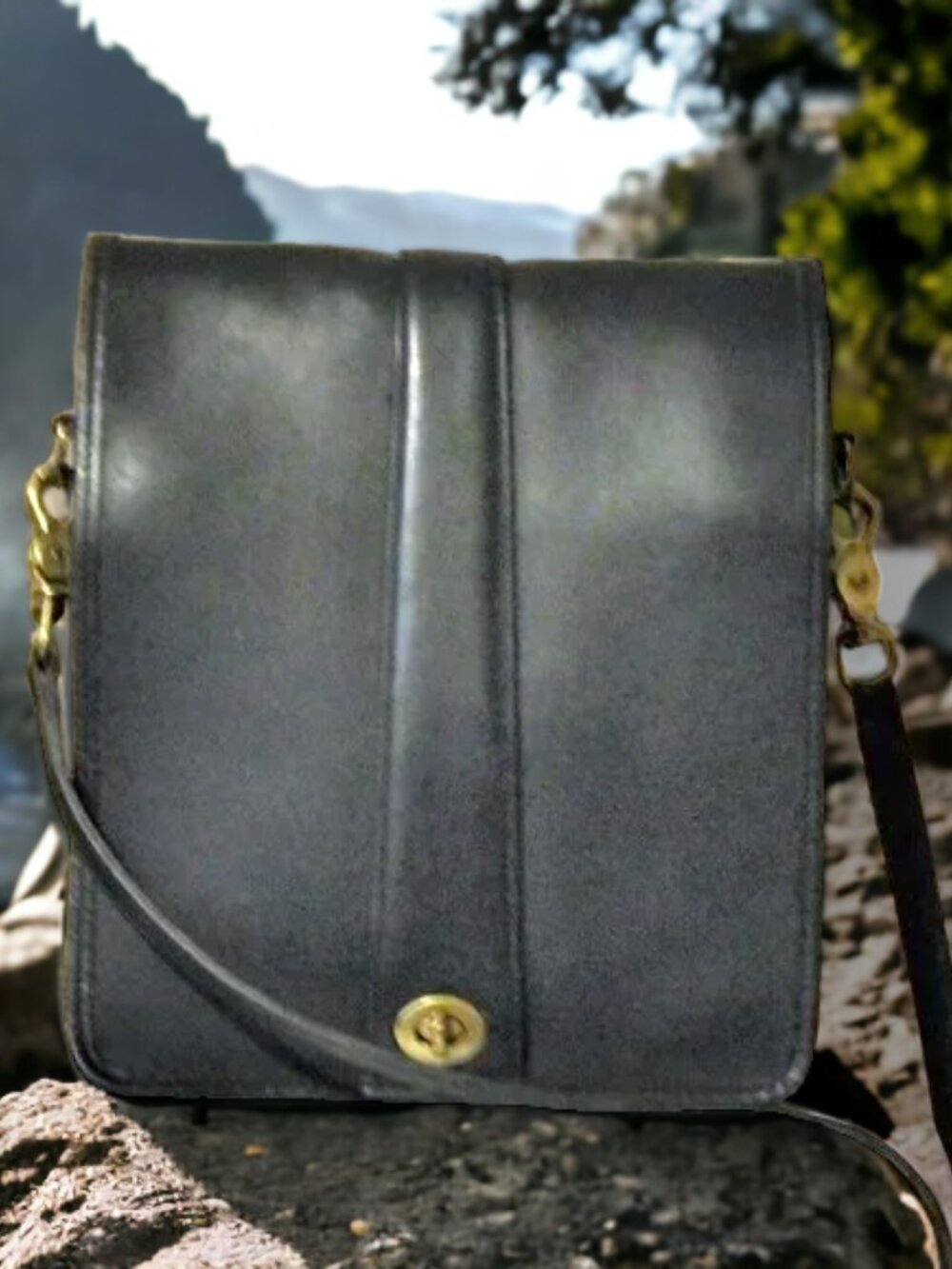 Vintage Mitchell Black Crossbody Bag